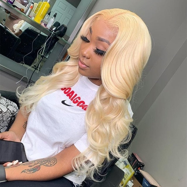 Fayuan Body wave 613 Blonde Lace closure & Lace frontal wig